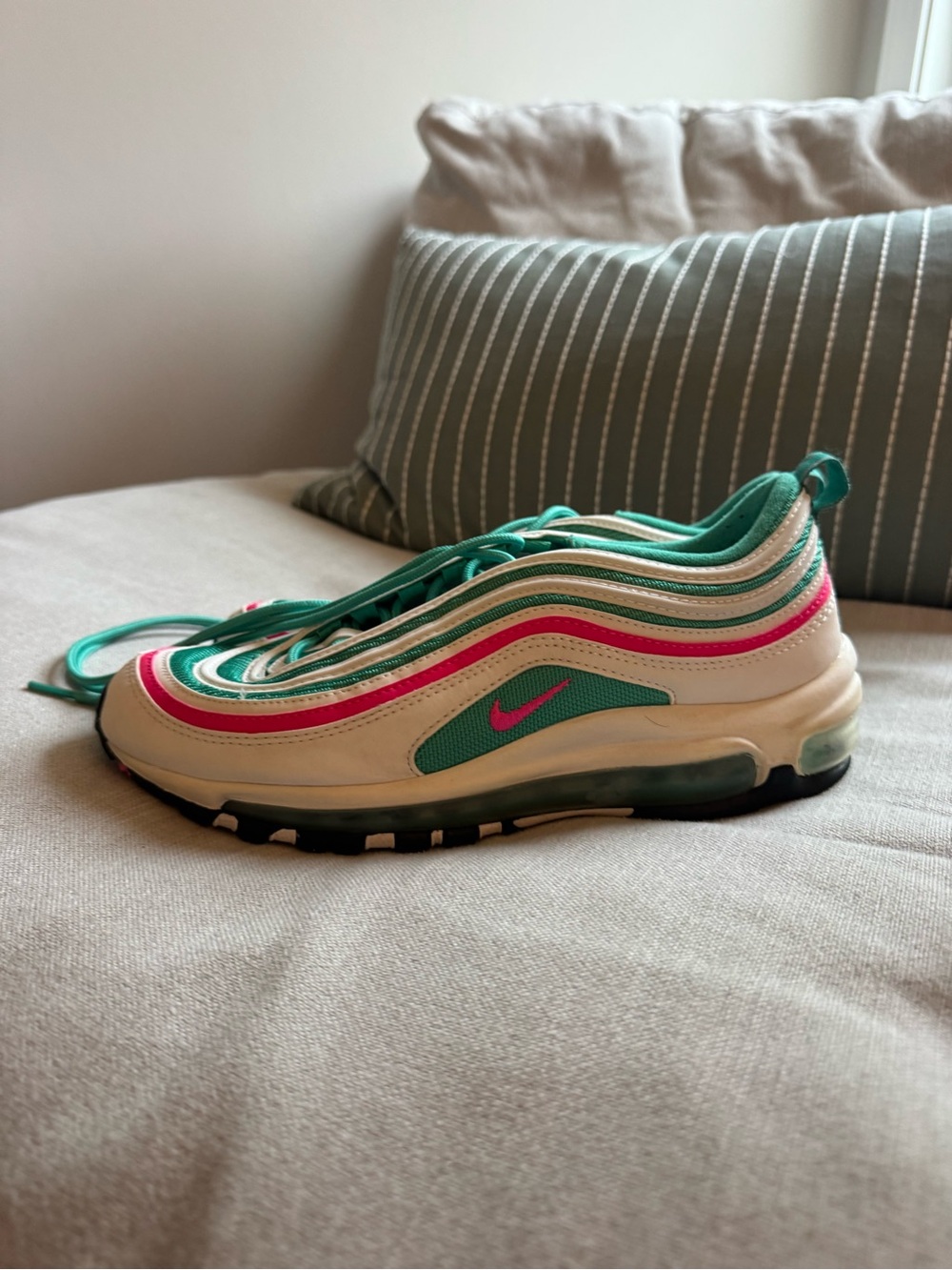 Nike Air Max 97 South Beach Sneakers Size 7Y wave runner
